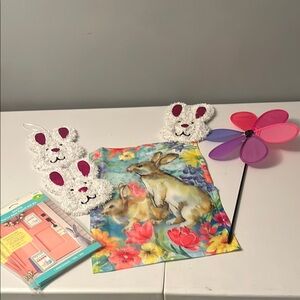 Colorful Easter Bunny Decor Set